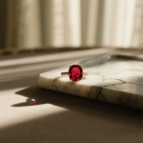 Comparison of natural versus synthetic ruby crystal patterns under microscopy