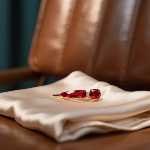 Magnified comparison of Burmese ruby inclusions versus synthetic ruby bubbles