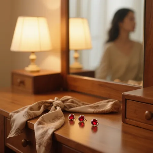 Microscopic view of rutile silk inclusions inside a natural ruby